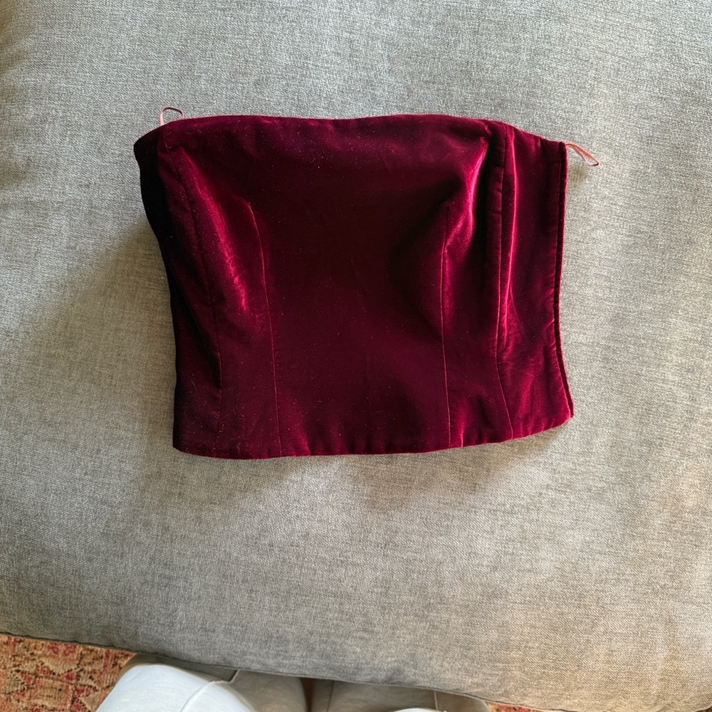Giorgio Armani burgundy corset top/Bustier velvet